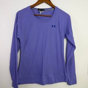 Under Armour Purple Long Sleeve Polyester & Elastane Thermal Shirt Size M